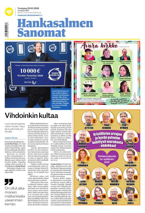 Hankasalmen Sanomat 29.10.2026