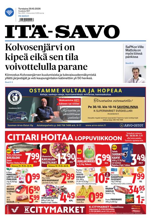 Itä-Savo 29.10.2026