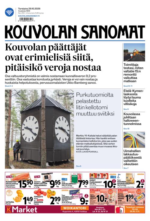 Kouvolan Sanomat 29.10.2026
