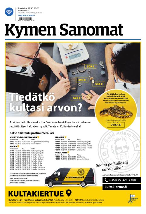 Kymen Sanomat 29.10.2026