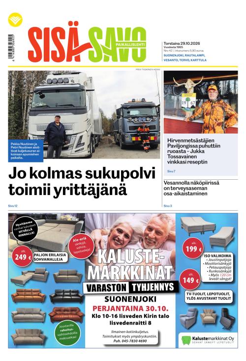 Paikallislehti Sisä-Savo 29.10.2026