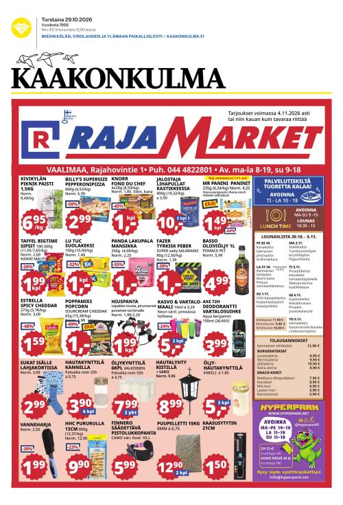 Kaakonkulma 29.10.2026