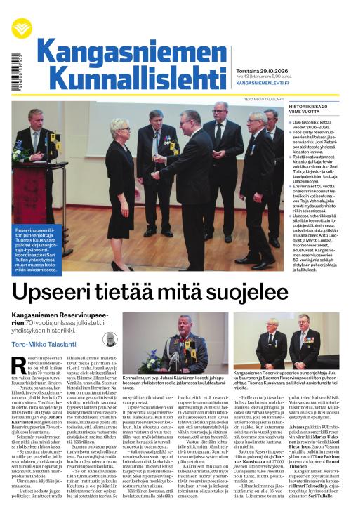 Kangasniemen kunnallislehti 29.10.2026