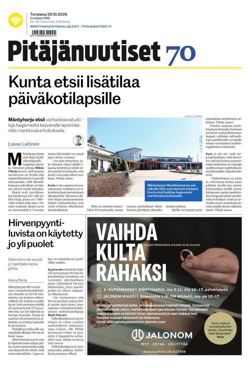 Pitäjänuutiset 29.10.2026