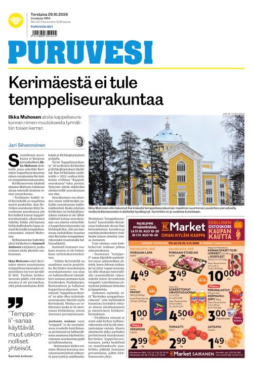Puruvesi-lehti 29.10.2026