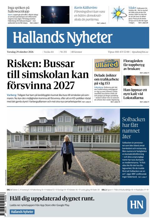 Hallands Nyheter 29.10.2026