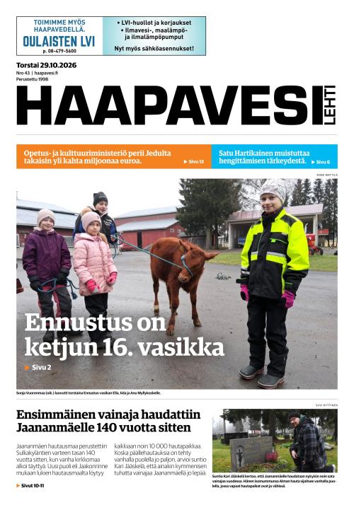 Haapavesi-lehti 29.10.2026