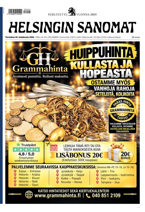 Helsingin Sanomat 29.10.2026