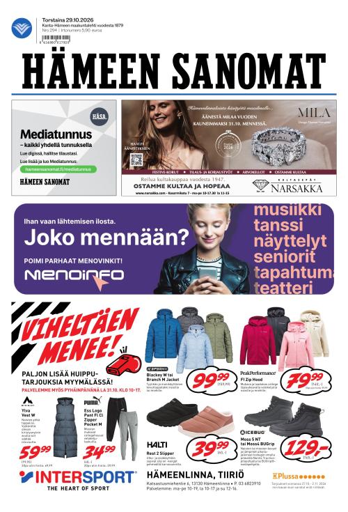 Hämeen Sanomat 29.10.2026