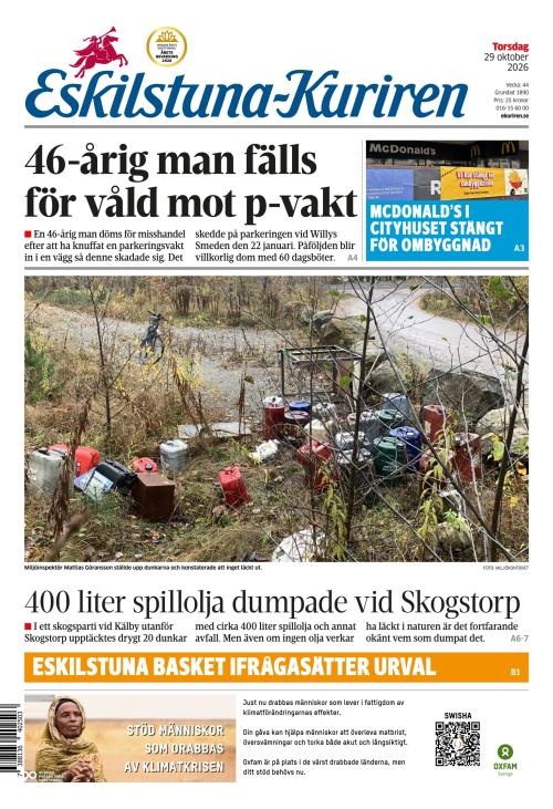 Eskilstuna-Kuriren 29.10.2026