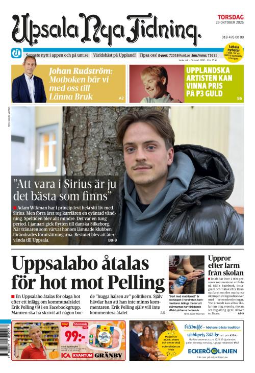 Upsala Nya Tidning 29.10.2026
