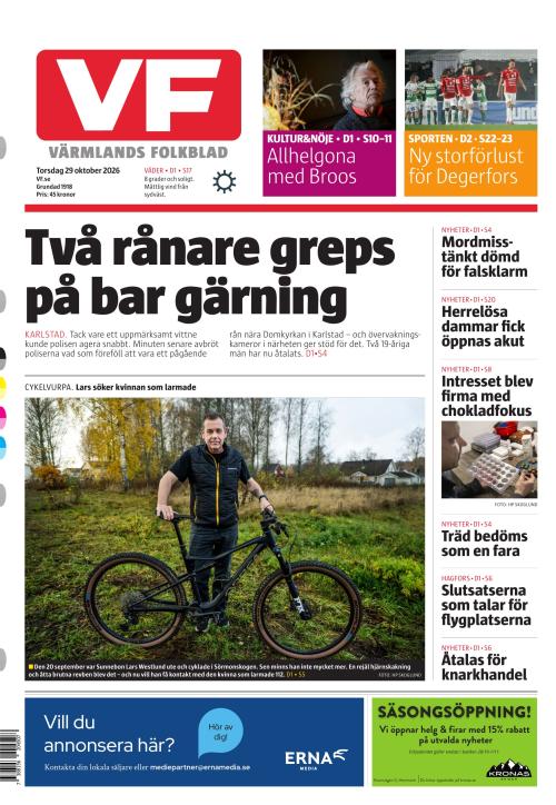 Värmlands Folkblad 29.10.2026