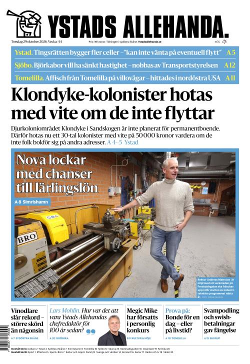 Ystads Allehanda 29.10.2026