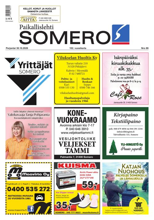 Paikallislehti Somero 30.10.2026