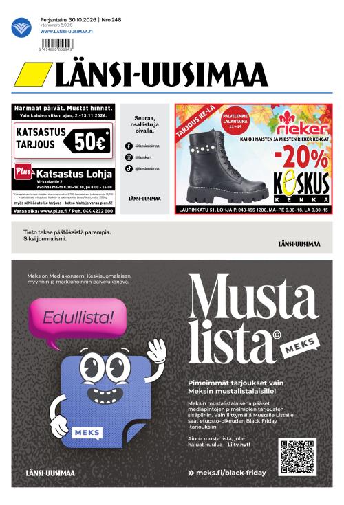 Länsi-Uusimaa 30.10.2026