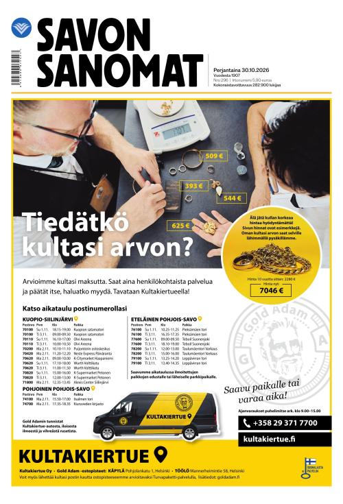 Savon Sanomat 30.10.2026