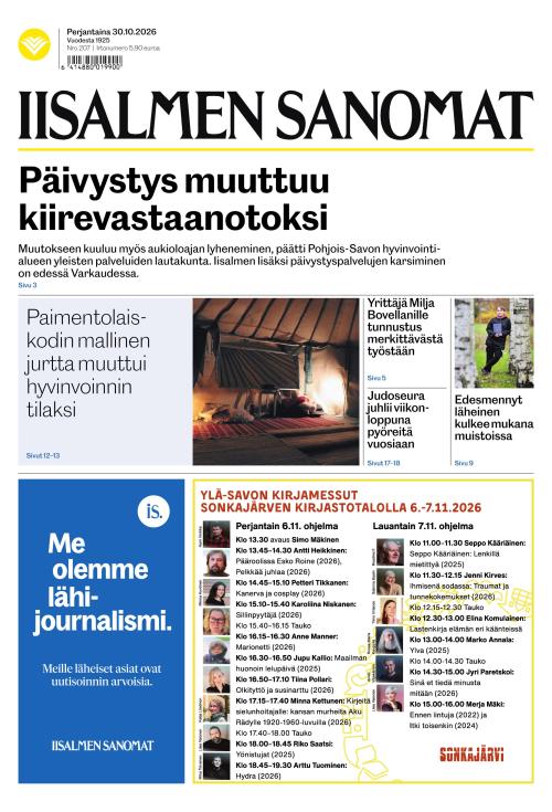 Iisalmen Sanomat 30.10.2026