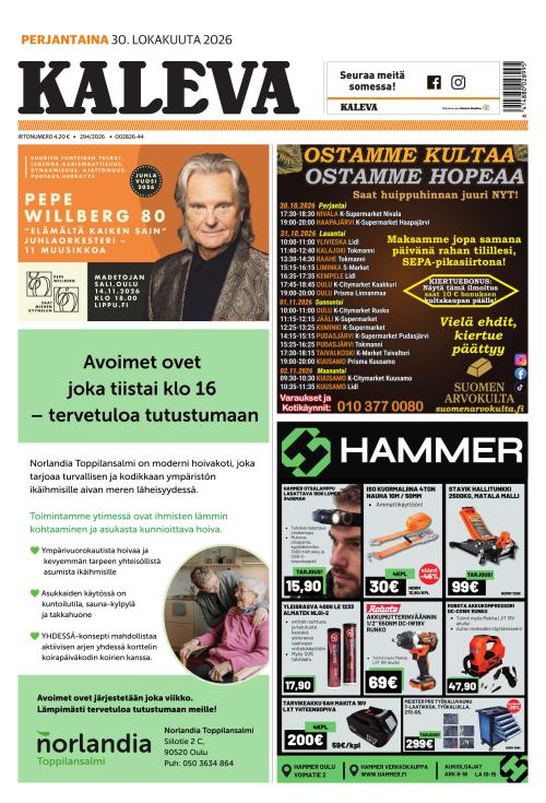 Kaleva 30.10.2026