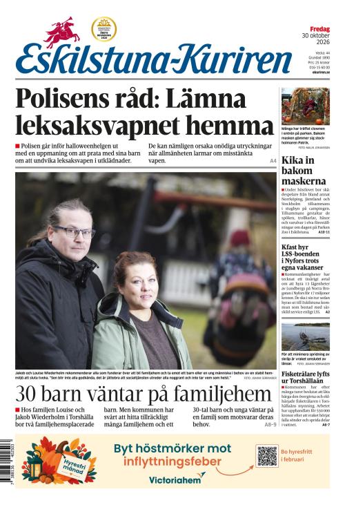 Eskilstuna-Kuriren 30.10.2026