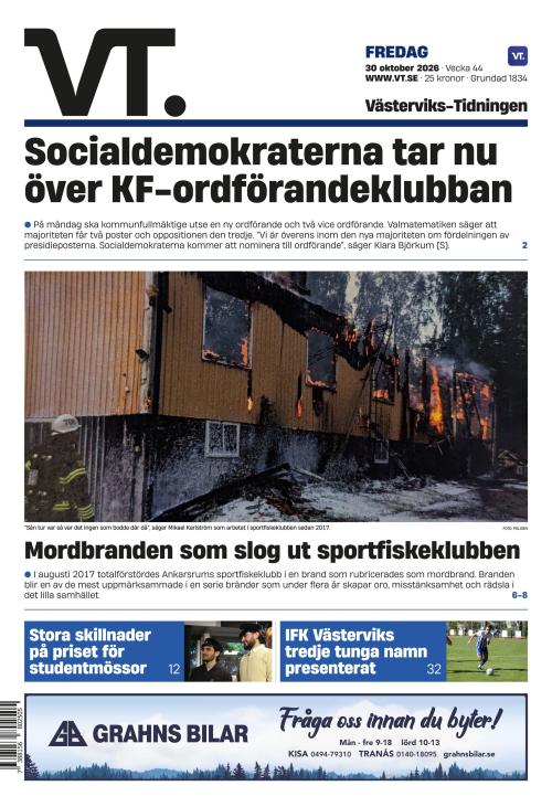 Västerviks-Tidningen 30.10.2026