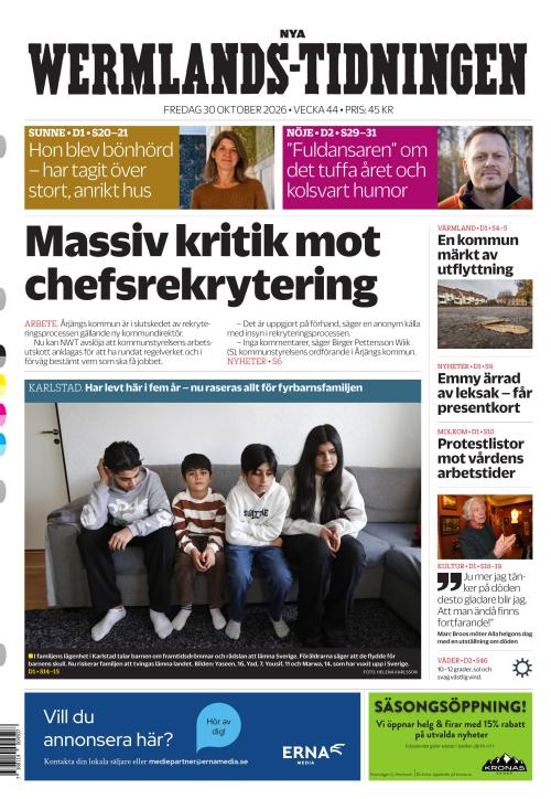Nya Wermlands-Tidningen 30.10.2026