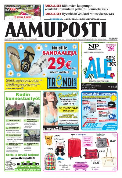 Aamuposti (Riihimäki) 15.06.2015 Lehtiluukku.fi Aamuposti (Riihimäki) 15.06.2015 Lehtiluukku.fi